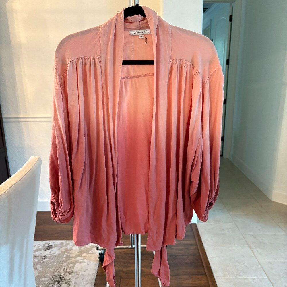 Young Fabulous and Broke Front Tie Ombre Cardigan